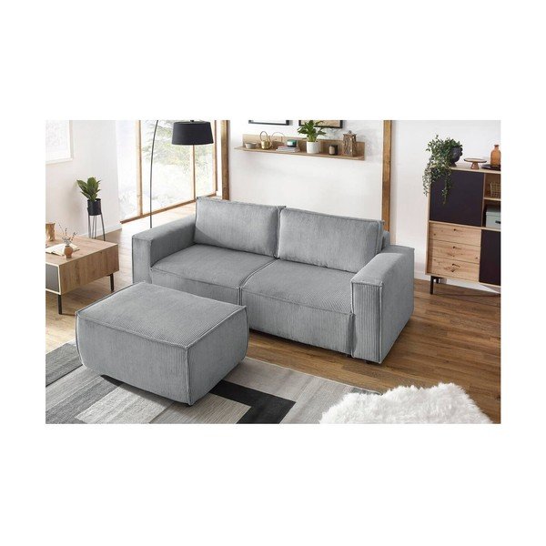 Gaiši pelēks velveta pufs Nihad – Bobochic Paris-image-4