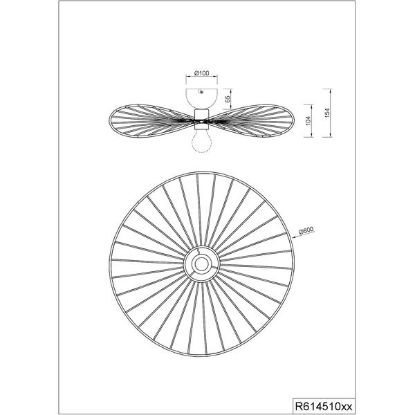 Balta griestu lampa ø 60 cm Chapeau – Reality-image-4