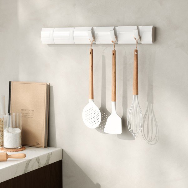 Matēti balts priedes masīvkoka sienas pakaramais 51 cm Flip – Umbra-image-2
