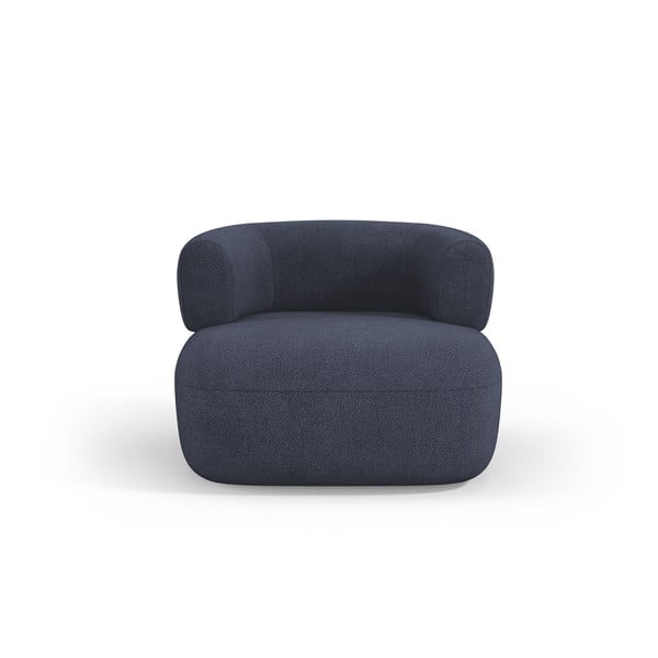 Tumši zils atpūtas krēsls no buklē auduma Jenny – Micadoni Home