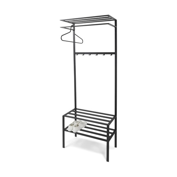 Melna metāla priekšnama iekārta 70x178x29 cm Ivar – Spinder Design-image-2