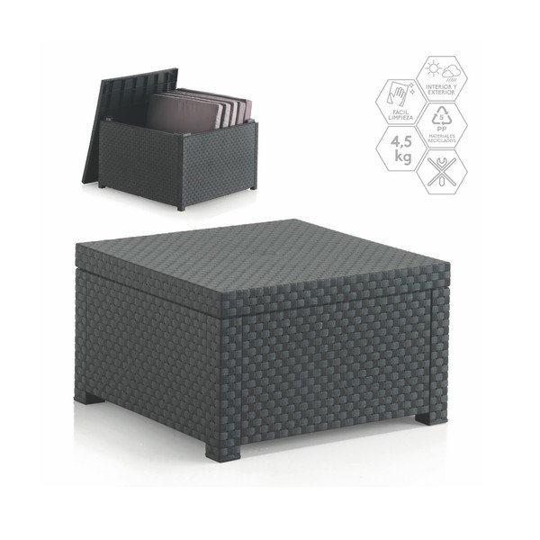 Mākslīgās rotangpalmas dārza kafijas galdiņš 56x56 cm – Juinsa-image-2