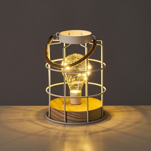 Balta galda lampa (augstums 20,5 cm) – Casa Selección-image-1