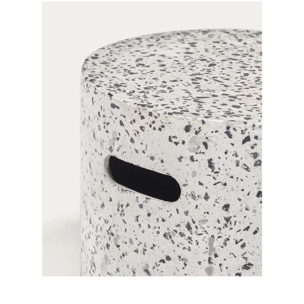 Balts betona sānu galdiņš Kave Home Jenell, ⌀ 35 cm-image-2