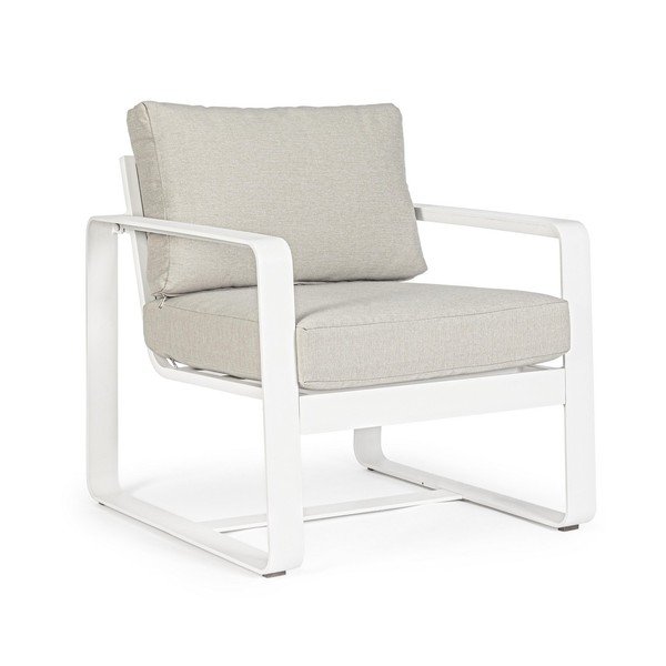 Balts metāla dārza atpūtas krēsls Merrigan   – Bizzotto