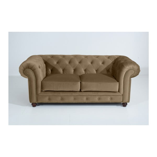 Smilšaini brūns dīvāns Max Winzer Orleans Velvet, 196 cm