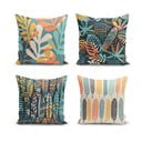 4 spilvendrānu komplekts Minimalist Cushion Covers Colorful Leaves, 43 x 43 cm
