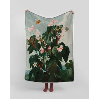 Zaļš pleds Tierra Bella Begonia, 130 x 170 cm