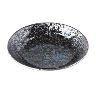 Melni pelēks keramikas dziļais šķīvis MIJ Pearl, ø 24 cm