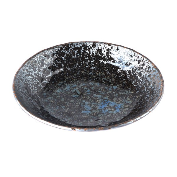 Melni pelēks keramikas dziļais šķīvis MIJ Pearl, ø 24 cm