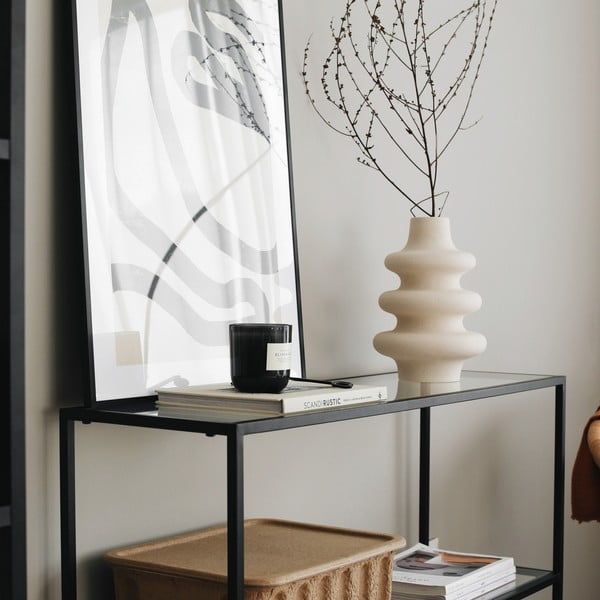 Melna stikla plaukts 100x85 cm Camiko – Neostill-image-2