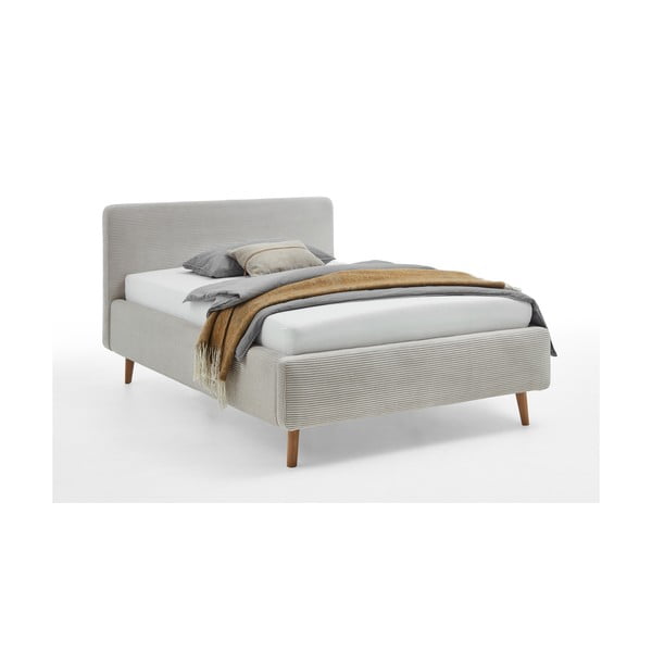 Bēša polsterēta vienvietīga gulta bez režģa 120x200 cm Mattis – Meise Möbel-image-2