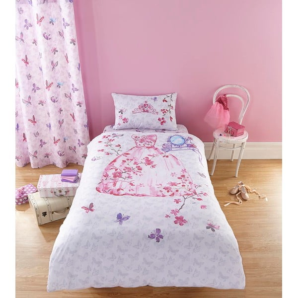 2 rozā aizkaru komplekts bērnu istabai Catherine Lansfield Glamour Princess, 168 x 183 cm