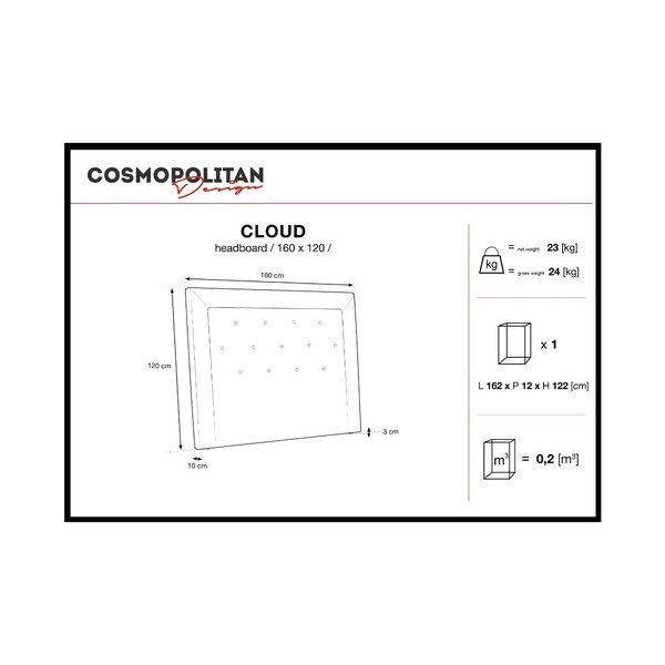 Vīna sarkans galvgalds Cosmopolitan Design Cloud, platums 160 cm-image-4
