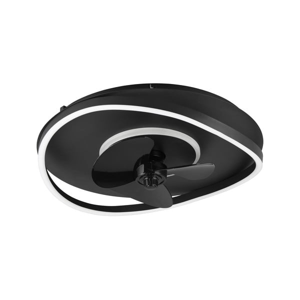 Matēti melna LED griestu lampa Sortland – Trio