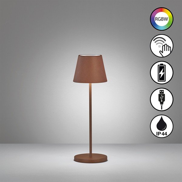 Brūna LED galda lampa ar metāla abažūru (augstums 34 cm) Cosenza – Fischer & Honsel-image-2
