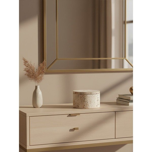 Dabīga toņa dekoratīva akmens uzglabāšanas kaste ø 14x8 cm Tibor – Premier Housewares-image-2