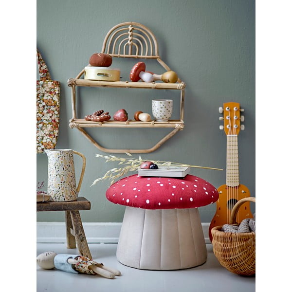 Sarkans/balts samta pufs bērniem Lue – Bloomingville Mini-image-3