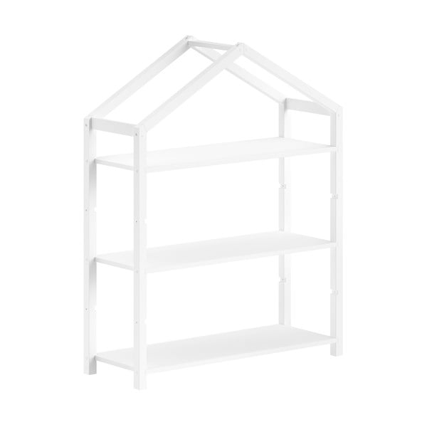 Balts priedes masīvkoka bērnu grāmatu plaukts 111x141x40 cm Dallas – Vipack
