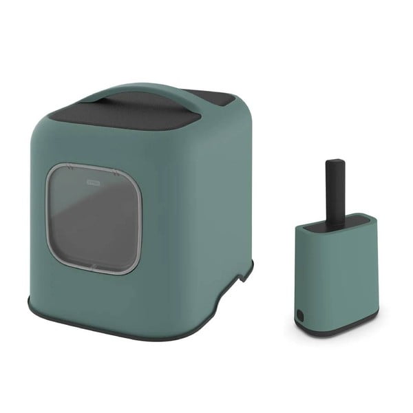 Zaļš kaķu tualetes un lāpstiņas komplekts Biala – Rotho