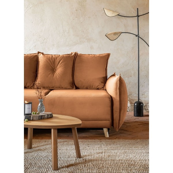 Ķieģeļu sarkans velveta salokāms stūra dīvāns (ar kreiso stūri) Lazy Lukka – Miuform-image-4