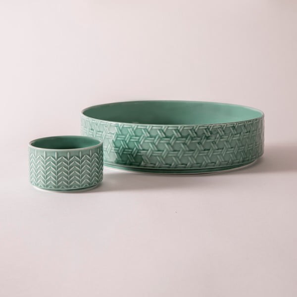 Tirkīzzilas porcelāna servēšanas bļodas (2 gab.) ø 30 cm Heath Jade – Ladelle-image-2