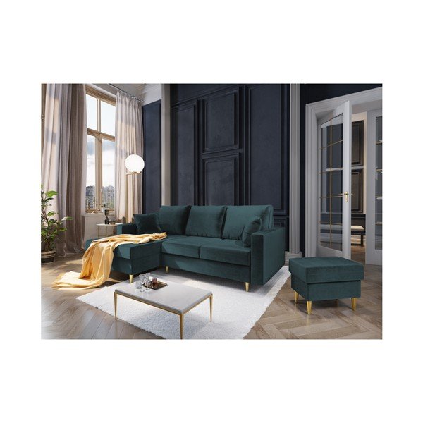 Benzīna zils pufs Mazzini Sofas Muguet, 60 x 45 cm-image-3