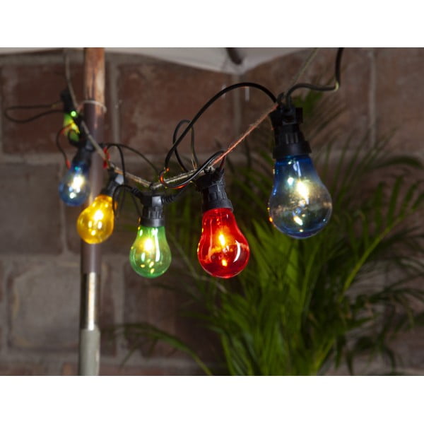 Āra LED svinību gaismiņu virtene ar krāsainām spuldzītēm Star Trading Circus, 10 gaismas