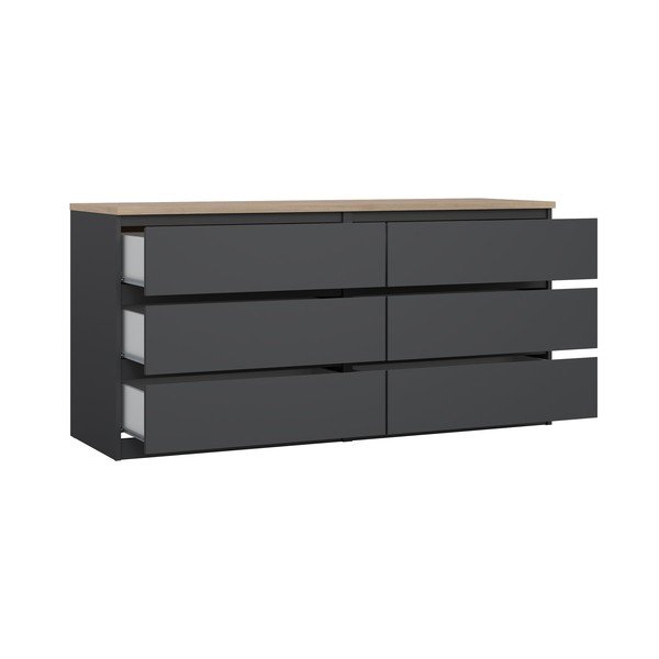 Tumši pelēka kumode 154x76x50 cm Naia – Tvilum-image-3