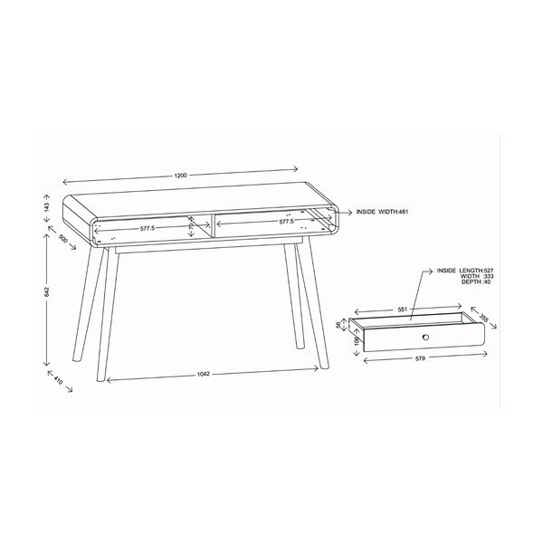 Darba galds 50x120 cm Cassie – Støraa-image-1
