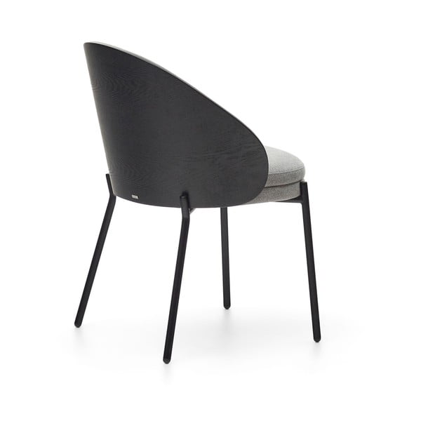 Melns/pelēks polsterēts ēdamistabas krēsls Eamy – Kave Home-image-4