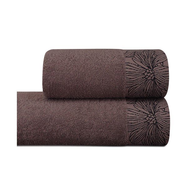 Brūns frotē kokvilnas dvielis 50x100 cm Valencia – My House-image-2