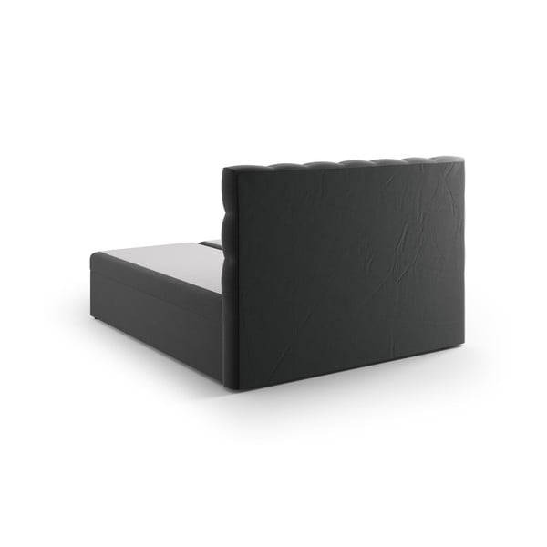 Antracīta pelēka atsperu gulta ar veļas kasti 180x200 cm Bali – Cosmopolitan Design-image-3