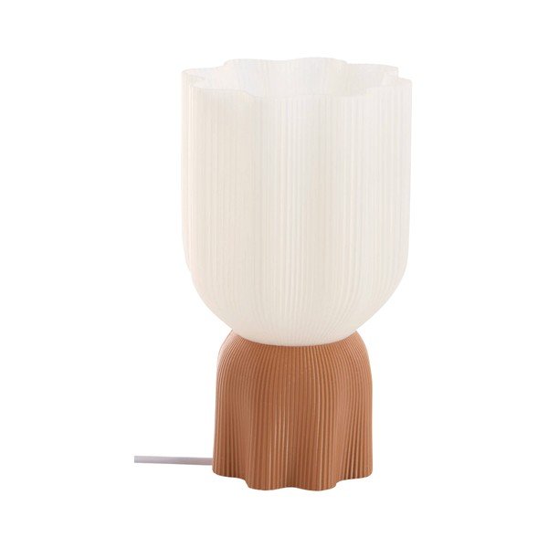 Balta/brūna plastmasas galda lampa (augstums 27 cm) Camier – Jotex