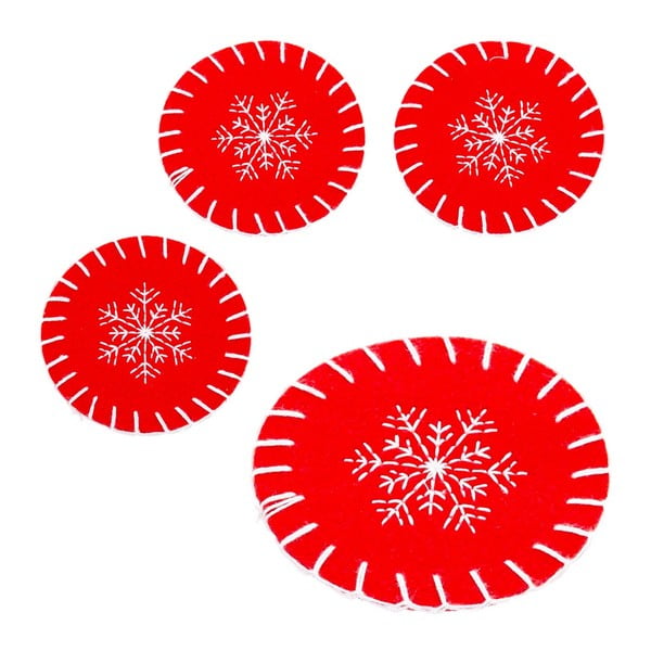 Sarkani paliktņi ar Ziemassvētku motīvu (4 gab.) – Casa Selección-image-1