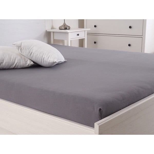 Tumši pelēks palags ar gumiju 180x200 cm – B.E.S.-image-1