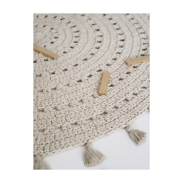 Krēmkrāsas bērnu paklājs ø 120 cm Nila Ecru – Nattiot-image-2