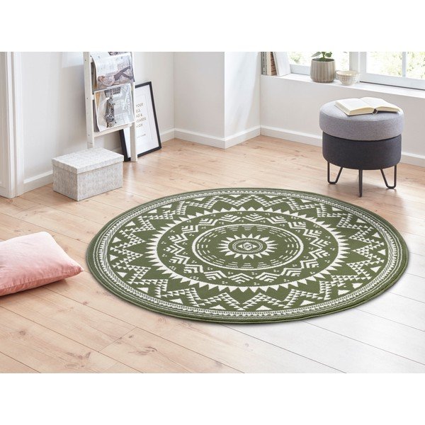 Zaļš apaļš paklājs ø 140 cm Valencia – Hanse Home-image-1