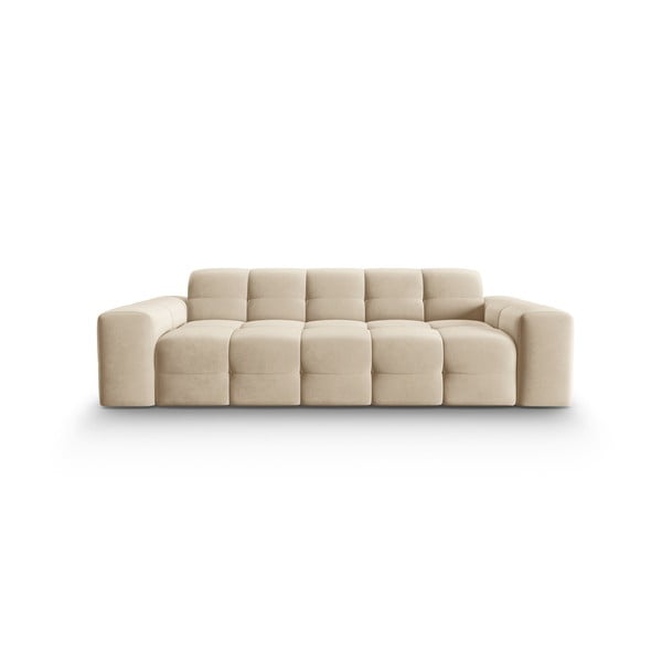 Bēšs samta dīvāns 222 cm Kendal – Micadoni Home