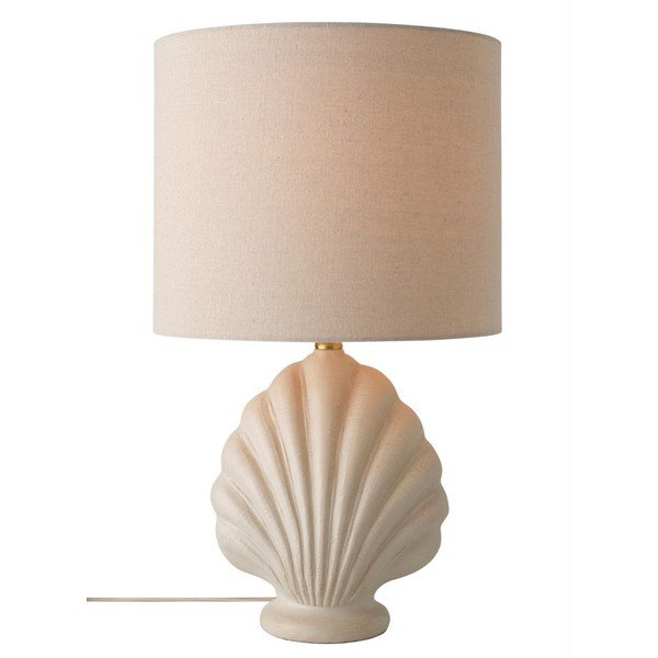Balta/bēša polirezīna galda lampa (augstums 58 cm) Shelley – Ellos Home