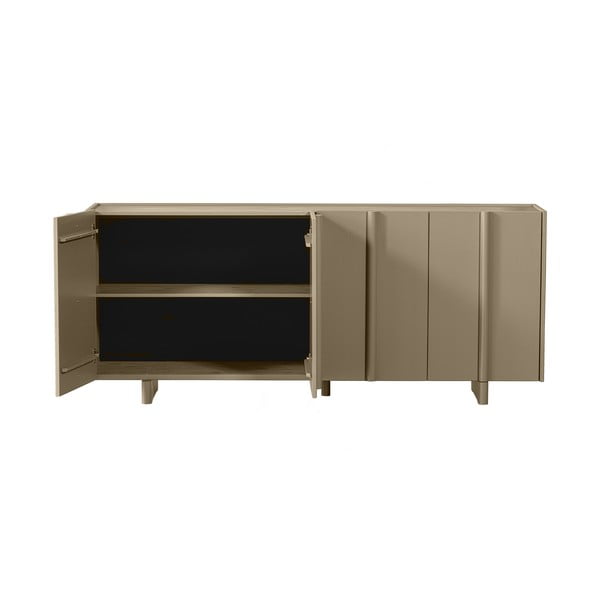 Bēša priedes masīvkoka zema kumode 200x85 cm Basu – WOOOD-image-2