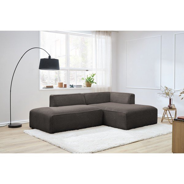 Brūns velveta modulārais stūra dīvāns (ar labo stūri/L veida) Megeve – Bobochic Paris-image-1