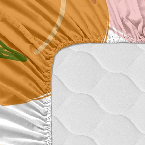 Oranžs/rozā palags ar gumiju 200x200 cm Peach fruits – Aware-image-2