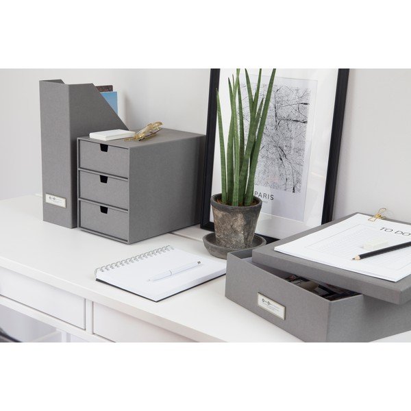 Pelēka uzglabāšanas kaste ar 3 atvilktnēm Bigso Box of Sweden Ingrid-image-1