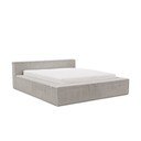 Pelēka polsterēta divvietīga gulta ar veļas kasti un redelēm 160x200 cm Cloe – Ropez