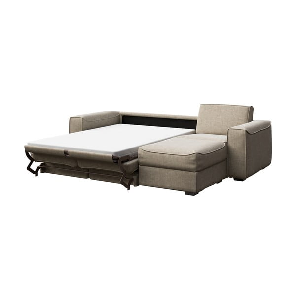 Bēšs stūra izvelkamais dīvāns Mesonica Munro, labais stūris, 288 cm-image-3
