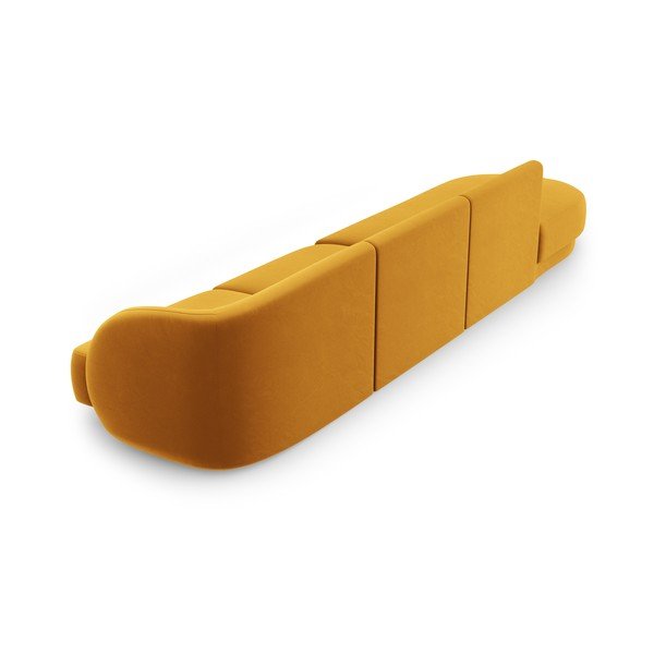 Sinepju dzeltens samta dīvāns 302 cm Miley – Micadoni Home-image-4