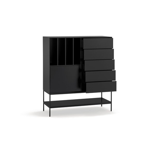 Melns skapītis 120x140x45 cm Platt – Teulat-image-4