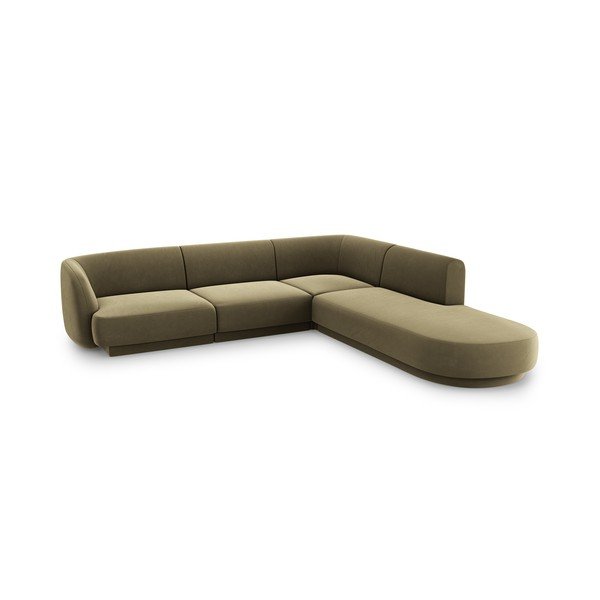 Zaļš samta stūra dīvāns (ar labo stūri) Miley  – Micadoni Home-image-3
