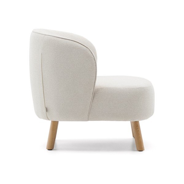 Krēmkrāsas atpūtas krēsls no šenila auduma Ulit – Kave Home-image-3